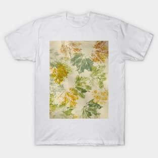 Maple Leaves Hand Painted in bayberry, mustard and ivory T-Shirt